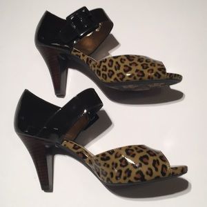 Sofft Patent Leather Peep Toe Pumps